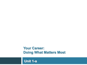 Your Career: Doing What Matters Most Unit 1-a