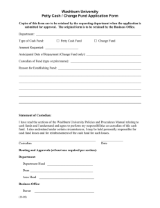 Washburn University Petty Cash / Change Fund Application Form
