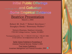 Beatrice Presentation March 2, 2004 Robert M. Hull, Robert Kerchner,