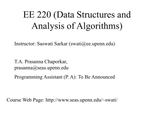 EE 220 (Data Structures and Analysis of Algorithms)