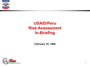 USAID/Peru Risk Assessment In-Briefing February 19, 1999