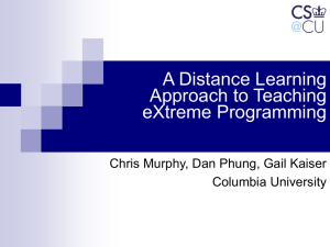 A Distance Learning Approach to Teaching eXtreme Programming