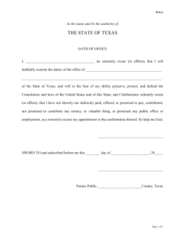 AFFIDAVIT STATE OF TEXAS
