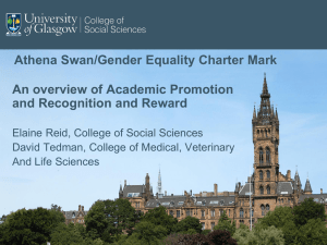 Athena Swan/Gender Equality Charter Mark An overview of Academic Promotion