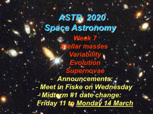 ASTR  2020 Space Astronomy Week 7 Stellar masses