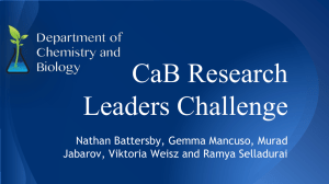 CaB Research Leaders Challenge Nathan Battersby, Gemma Mancuso, Murad