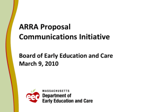 ARRA Proposal Communications Initiative Board of Early Education and Care March 9, 2010