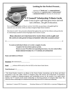 P-T Council* Scholarship Tribute Cards Looking for the Perfect Present...