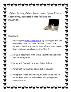 Cyber Safety, Cyber Security and Cyber Ethics, Plagarism