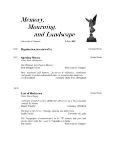 Memory, Mourning, and Landscape Registration, tea and coffee