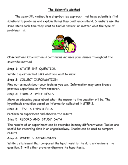Homework help the scientific method