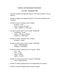 Geometry and Measurement Study Guide Test Date: Wednesday 5/25