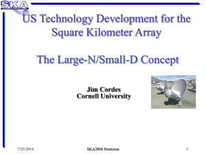 US Technology Development for the Square Kilometer Array The Large-N/Small-D Concept Jim Cordes