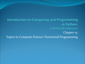 Chapter 15: Topics in Computer Science: Functional Programming