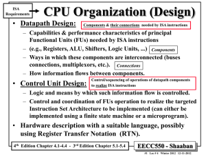 CPU Organization (Design) Datapath Design: