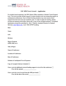 UIC SPH Travel Award – Application