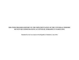 MID-TERM PROGRESS REPORT ON THE IMPLEMENTATION OF THE UNIVERSAL PERIODIC