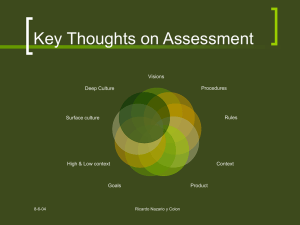 Key Thoughts on Assessment Visions Procedures Deep Culture
