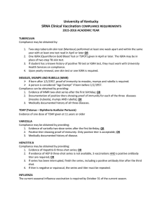 University of Kentucky SRNA Clinical Vaccination  COMPLIANCE REQUIREMENTS