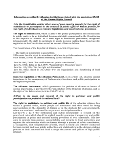Information provided by Albanian institutions related with the resolution 27/24
