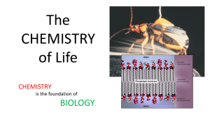 The CHEMISTRY of Life BIOLOGY