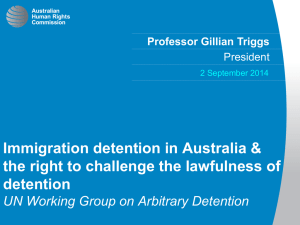 Immigration detention in Australia &amp; detention UN Working Group on Arbitrary Detention