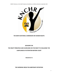 THE KENYA NATIONAL COMMISION ON HUMAN RIGHTS ADVISORY ON