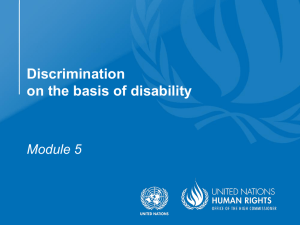 Discrimination on the basis of disability Module 5