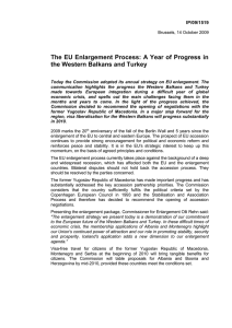 The EU Enlargement Process: A Year of Progress in IP/09/1519
