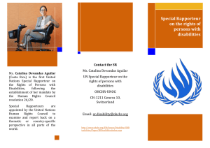 Special Rapporteur on the rights of persons with