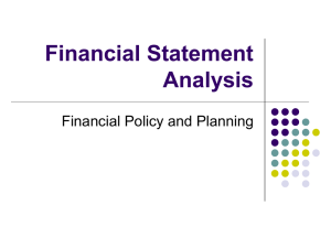 Financial Statement Analysis Financial Policy and Planning