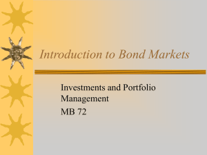 Introduction to Bond Markets Investments and Portfolio Management MB 72