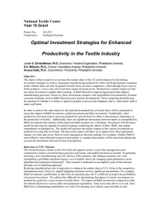 Optimal Investment Strategies for Enhanced Productivity in the Textile Industry
