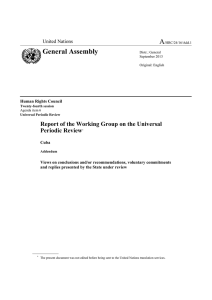 A General Assembly  Report of the Working Group on the Universal