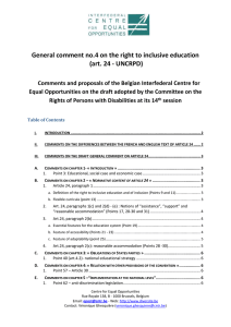 General comment no.4 on the right to inclusive education
