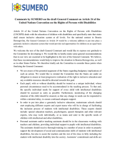 Comments by SUMERO on the draft General Comment on Article... United Nations Convention on the Rights of Persons with Disabilities