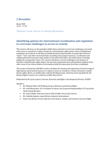 2 December Identifying options for international coordination and regulation
