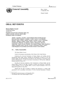 ORAL REVISIONS  Human Rights Council