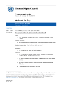 Human Rights Council  Order of the Day Twenty-second session