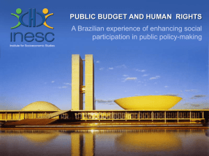 PUBLIC BUDGET AND HUMAN  RIGHTS participation in public policy-making