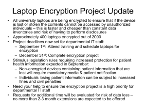 Laptop Encryption Project Update