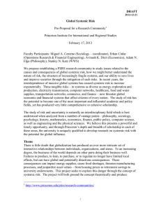 DRAFT Global Systemic Risk  Pre-Proposal for a Research Community