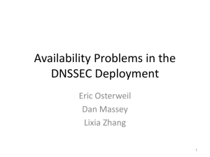Availability Problems in the DNSSEC Deployment Eric Osterweil Dan Massey