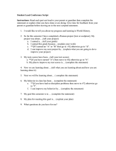 Student Lead Conference Script Instructions: