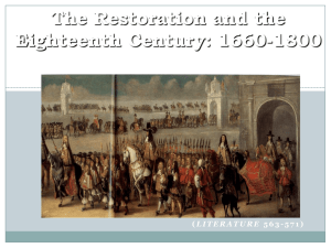 The Restoration and the Eighteenth Century: 1660-1800