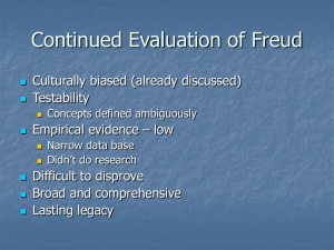 Continued Evaluation of Freud