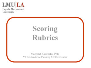 Scoring Rubrics Margaret Kasimatis, PhD VP for Academic Planning &amp; Effectiveness