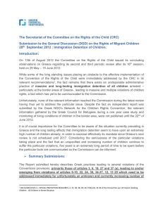 The Secretariat of the Committee on the Rights of the... Submission to the General Discussion (DGD) on the Rights of...