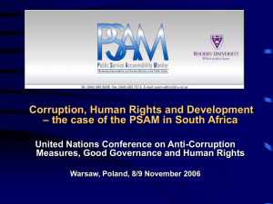 Corruption, Human Rights and Development United Nations Conference on Anti-Corruption