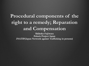 Procedural components of  the right to a remedy; Reparation and Compensation